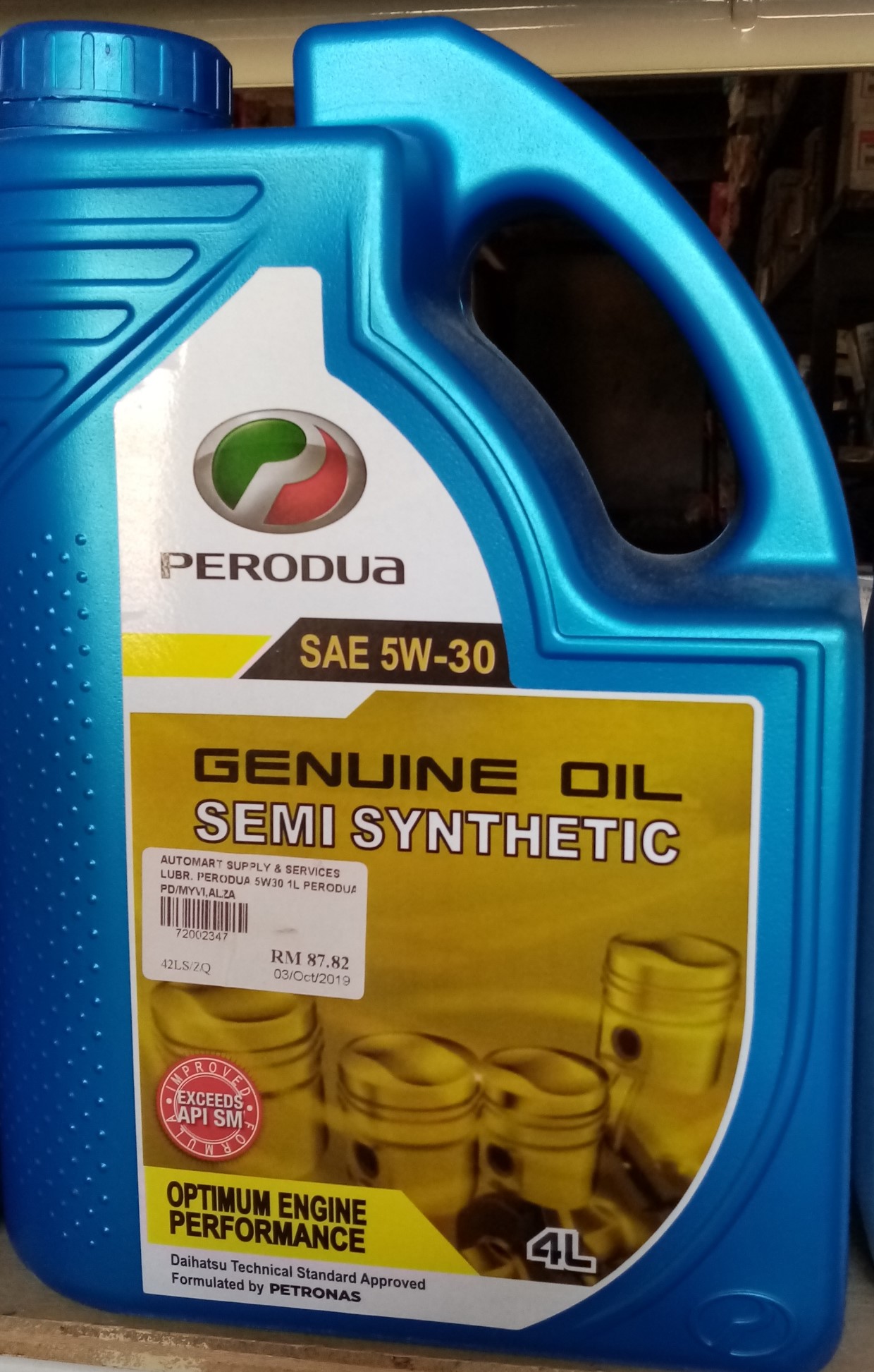 Lubricant Perodua Semy Synthetic 5W30 4 Liter  Automart 